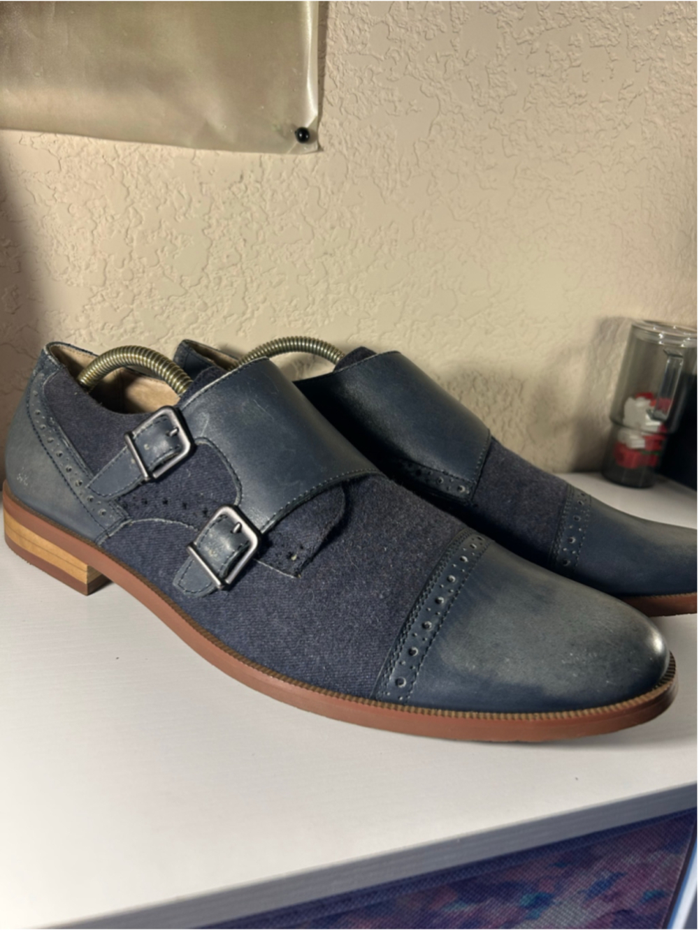 Men's Original Penguin Monk Strap Shoes, Blue